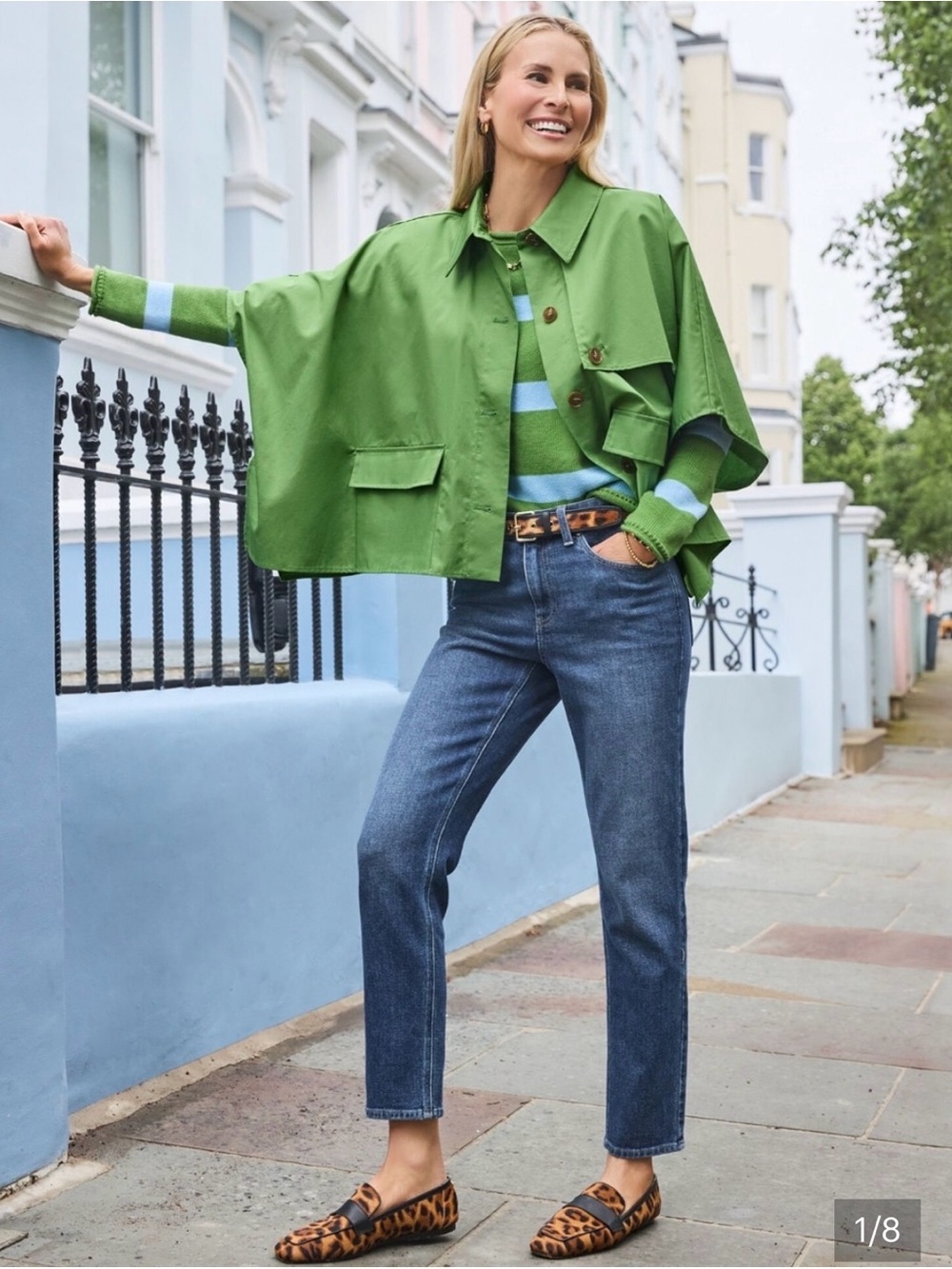 Talbots Green Boxy Cape Jacket - Bright Green
